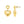Sterling Silver Yellow Gold Plated Puffed Double Heart Drop Earrings
