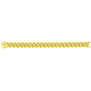 14k Yellow Gold Polished Miami Cuban Chain Necklace