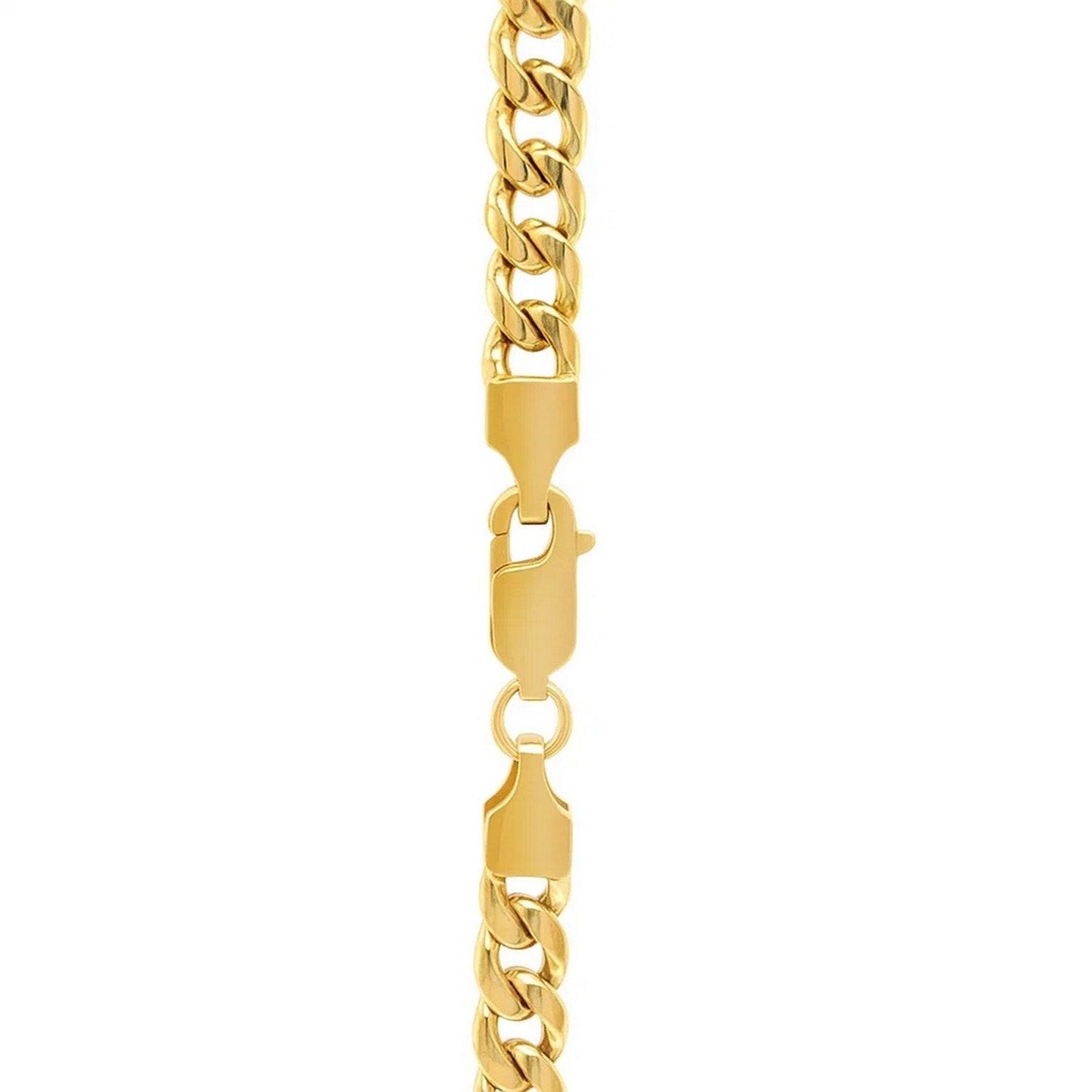 14k Yellow Gold Miami Cuban Semi Solid Chain (4.50 mm)