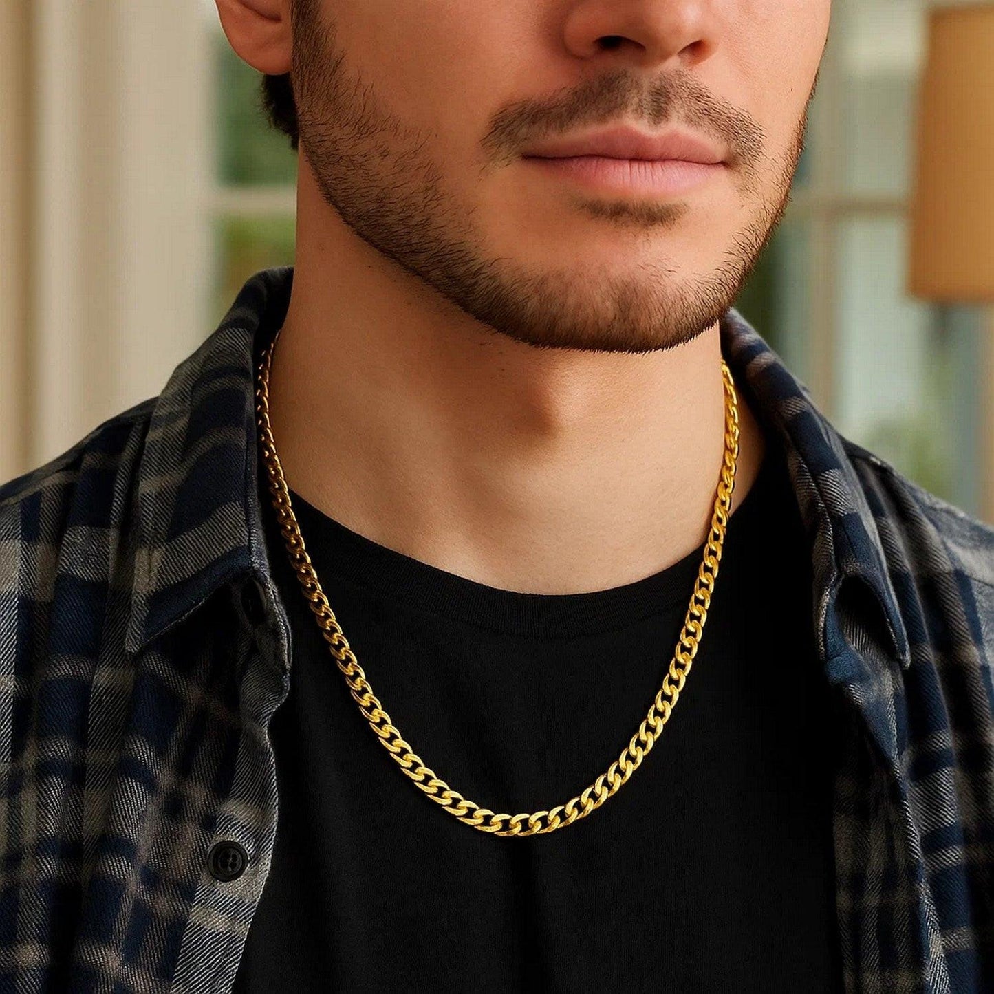 14k Yellow Gold Miami Cuban Semi Solid Chain (4.50 mm)