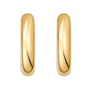 Sterling Silver Yellow Gold Plated Round Hoop Earrings