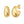 Sterling Silver Yellow Gold Plated Twisted Puff C Hoop Earrings