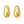Sterling Silver Yellow Gold Plated Twisted Puff C Hoop Earrings