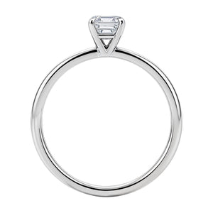 1 Carat Emerald Lab Grown IGI G/VS1 Diamond Solitaire Ring in 10K White Gold