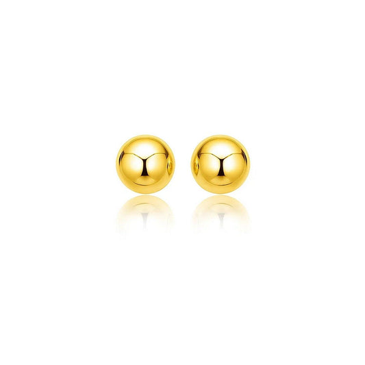 14k Yellow Gold Spherical Stud Earrings (8mm)