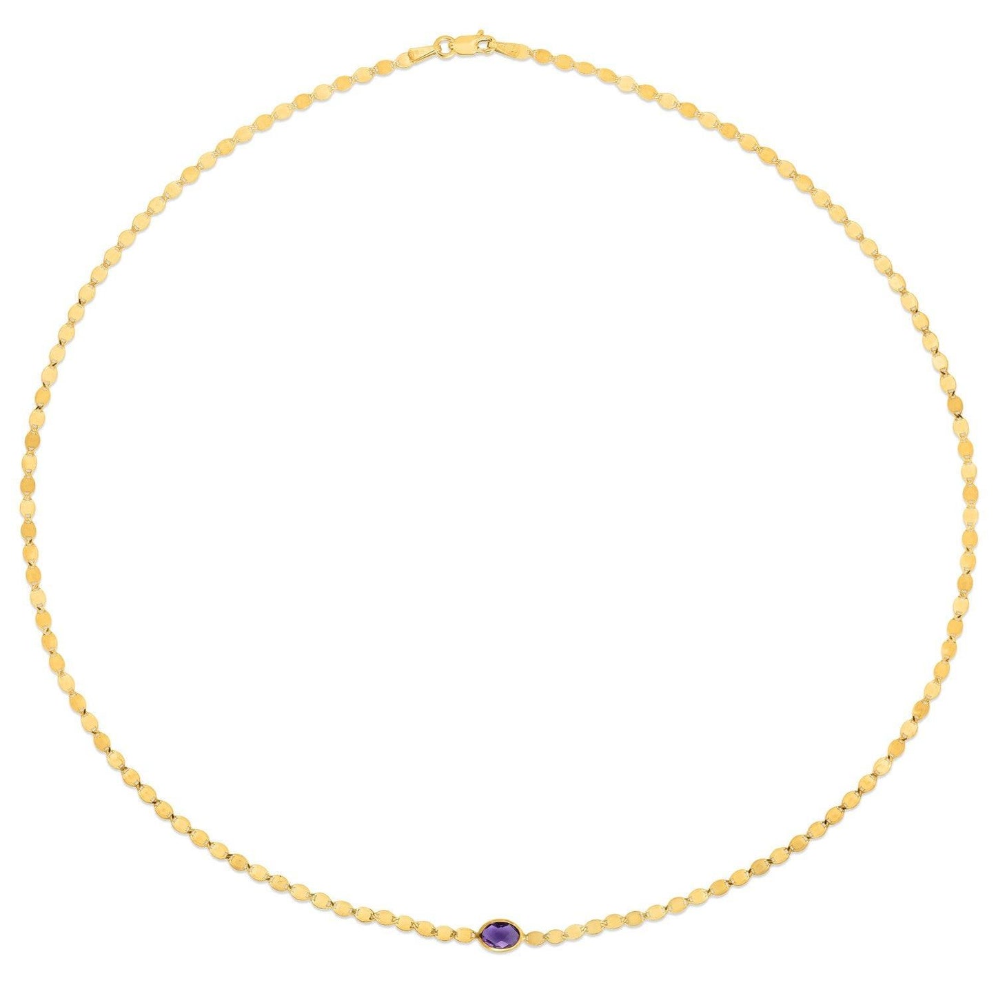 14K Yellow Gold Amethyst Mirrored Chain (2.20 mm)