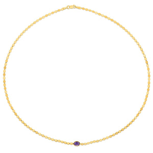 14K Yellow Gold Amethyst Mirrored Chain (2.20 mm)