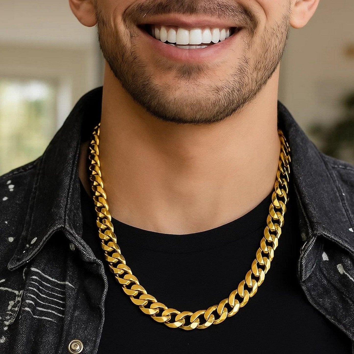 Solid Curb Chain in 14k Yellow Gold (12.18 mm)