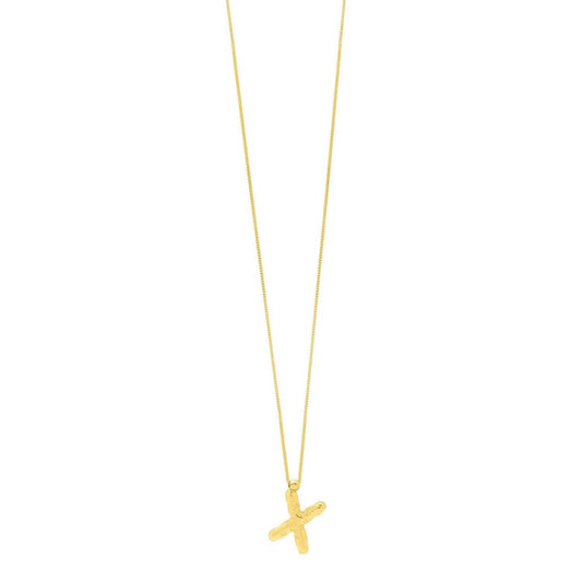 14K Yellow Gold Helium Initial X Pendant