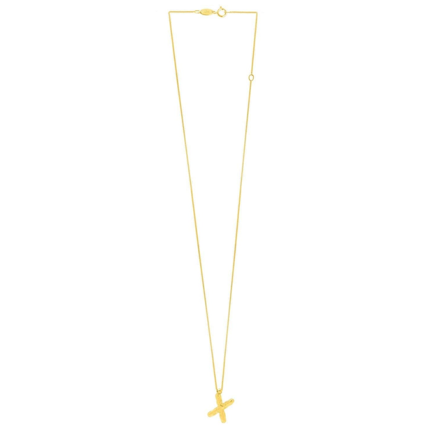 14K Yellow Gold Helium Initial X Pendant