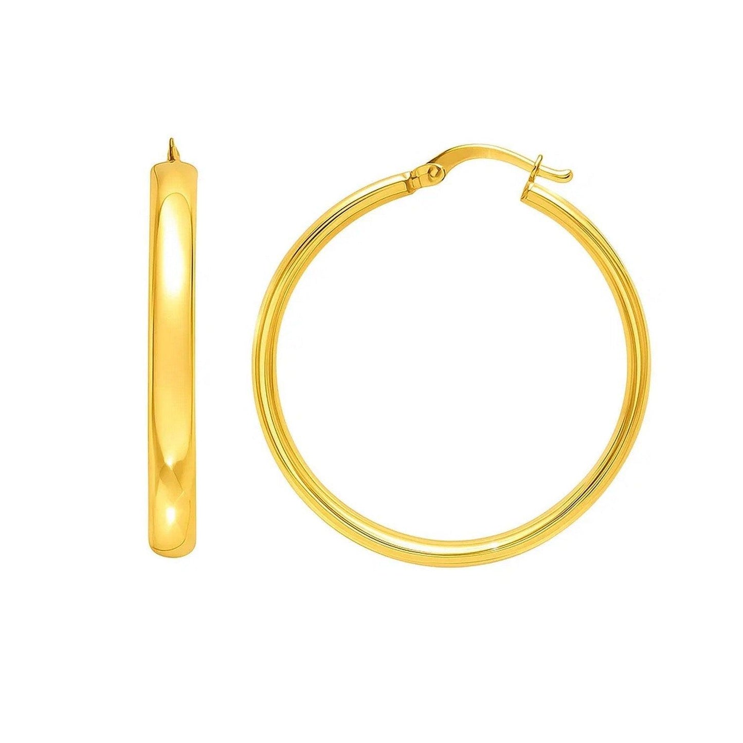 Medium Wedding Hoop Earrings in 14K Yellow Gold