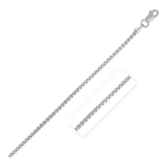 Sterling Silver Rhodium Plated Round Box Chain (1.30 mm)