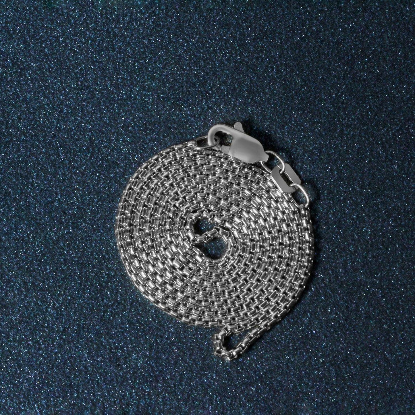 Sterling Silver Rhodium Plated Round Box Chain (1.30 mm)