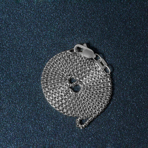 Sterling Silver Rhodium Plated Round Box Chain (1.30 mm)