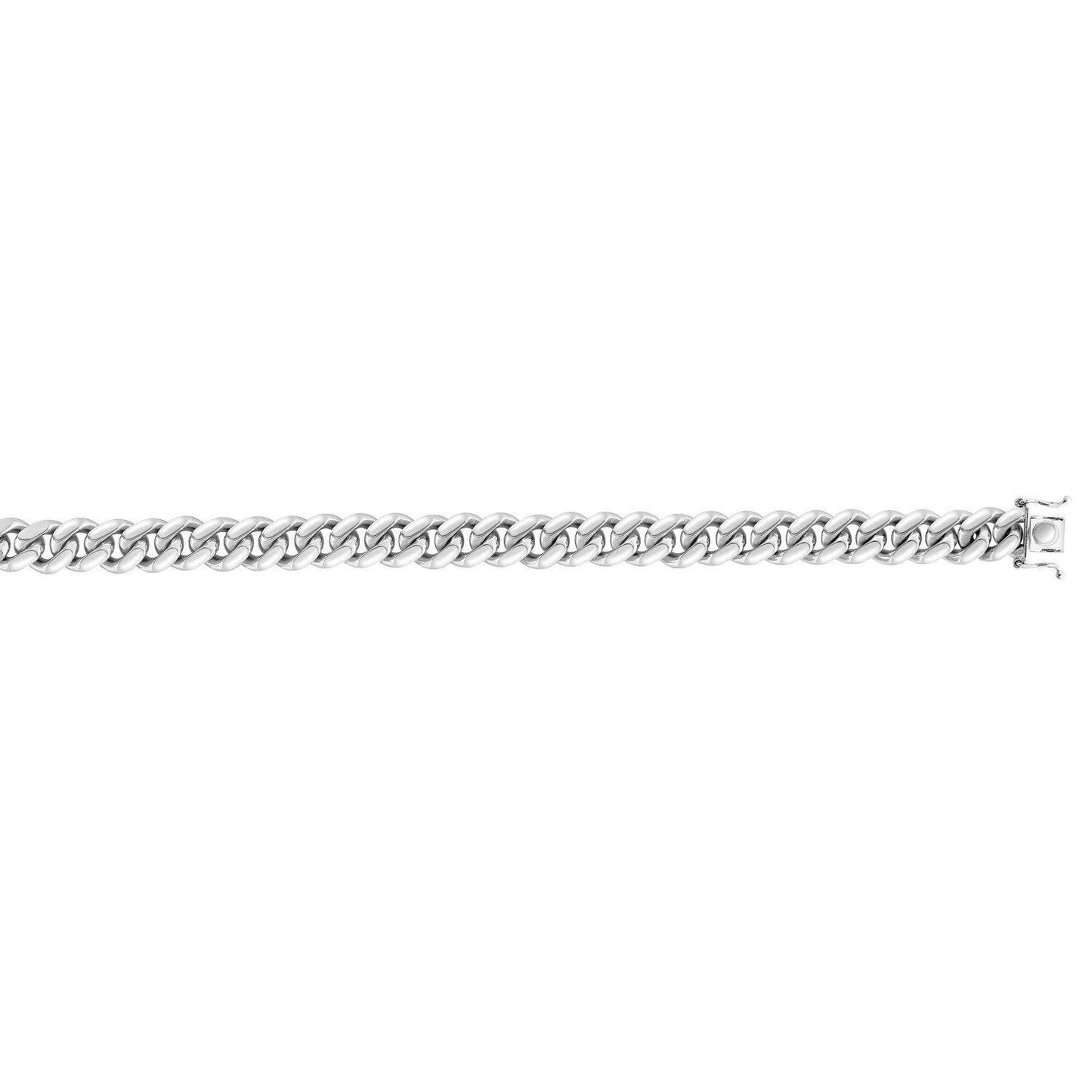Sterling Silver Rhodium Plated Miami Cuban Chain (9.80 mm)