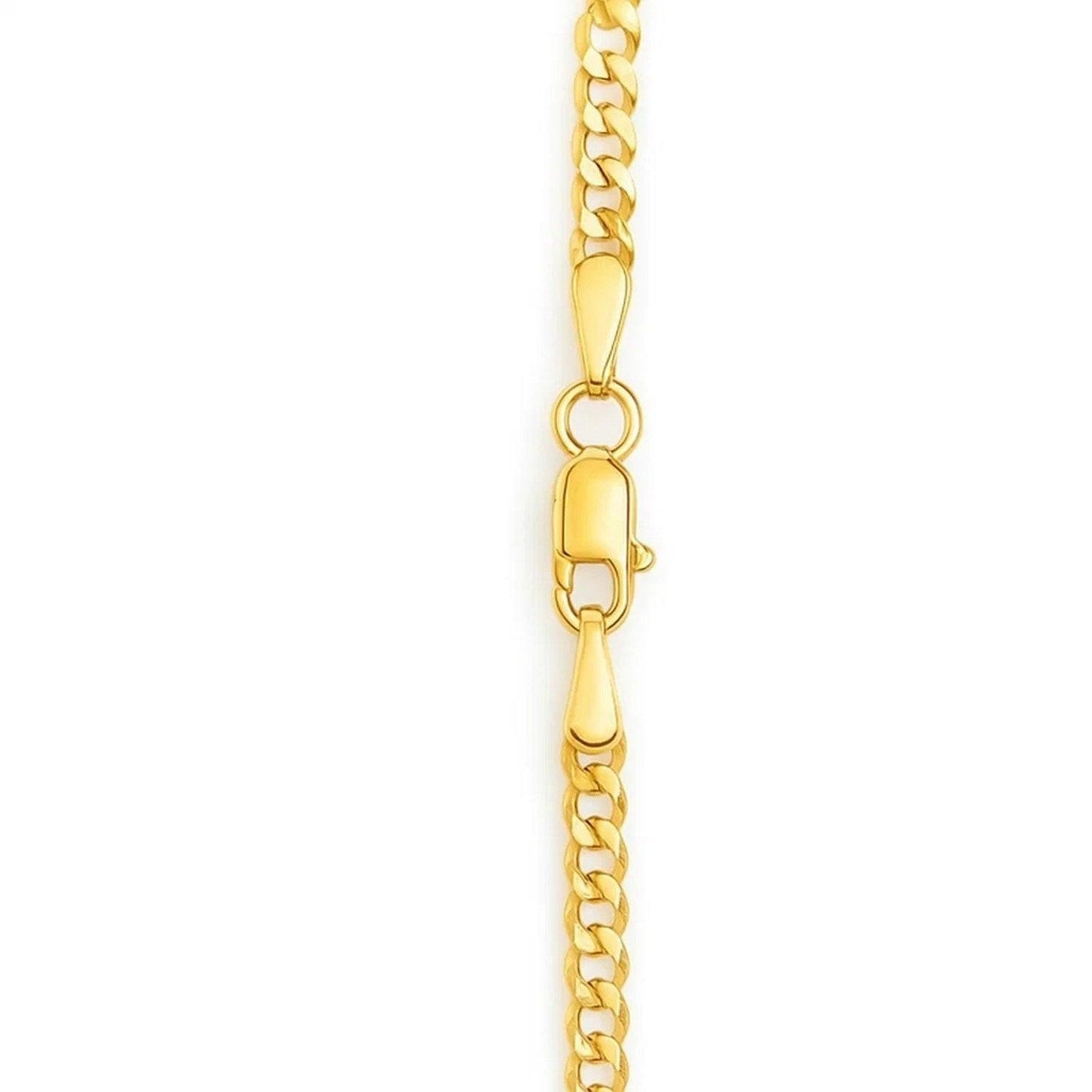 14K Yellow Gold Multi Gemstone Curb Chain Necklace