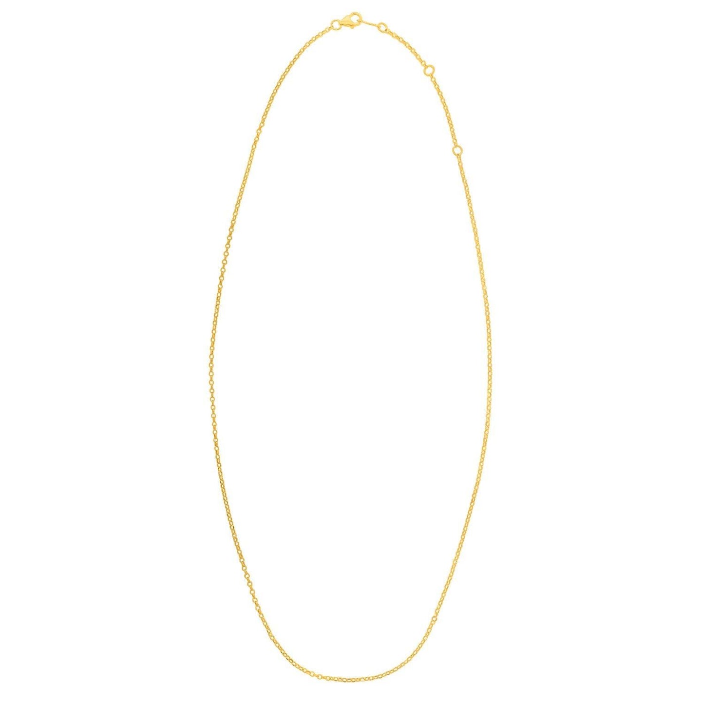 Double Extendable Cable Chain in 14k Yellow Gold (1.40 mm)