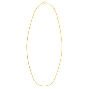 Double Extendable Cable Chain in 14k Yellow Gold (1.40 mm)