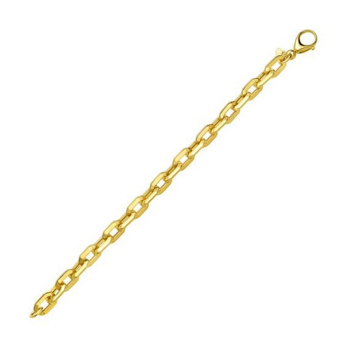 14K Yellow Gold Faceted Octagonal Link Chain Necklace (8.10 mm)