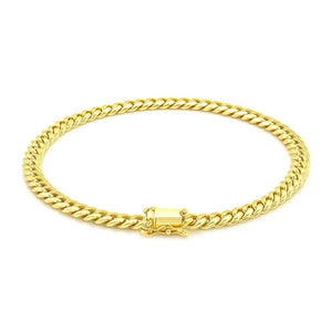 10k Yellow Gold Classic Miami Cuban Solid Bracelet (5.00 mm)