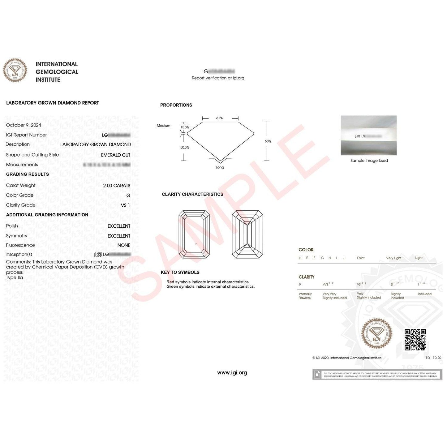 2 Carat Emerald Lab Grown IGI G/VS1 Diamond Solitaire Ring in 10K Yellow Gold