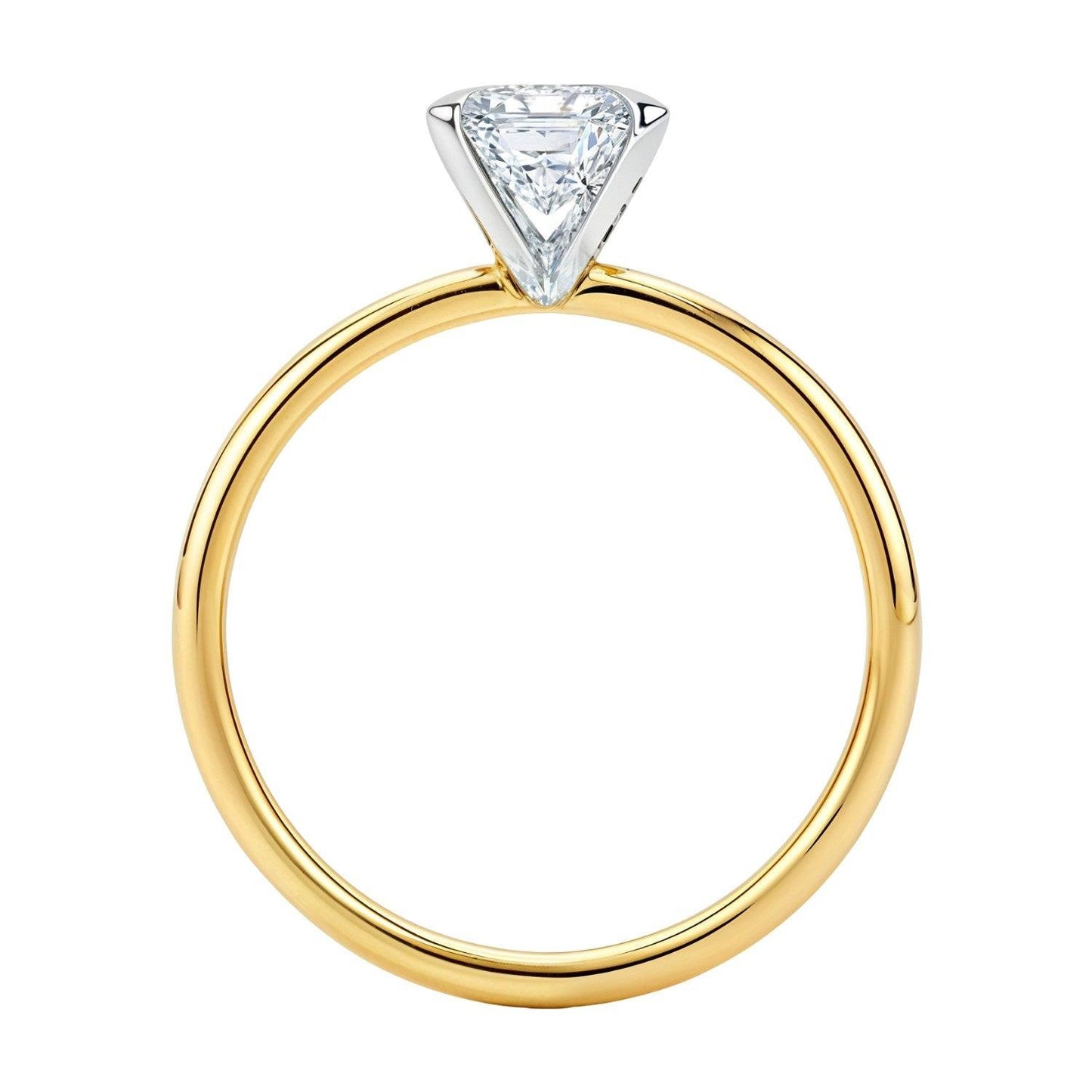 2 Carat Emerald Lab Grown IGI G/VS1 Diamond Solitaire Ring in 10K Yellow Gold