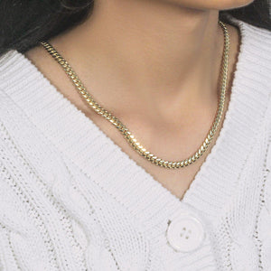 10k Yellow Gold Classic Miami Cuban Solid Chain (4.90 mm)