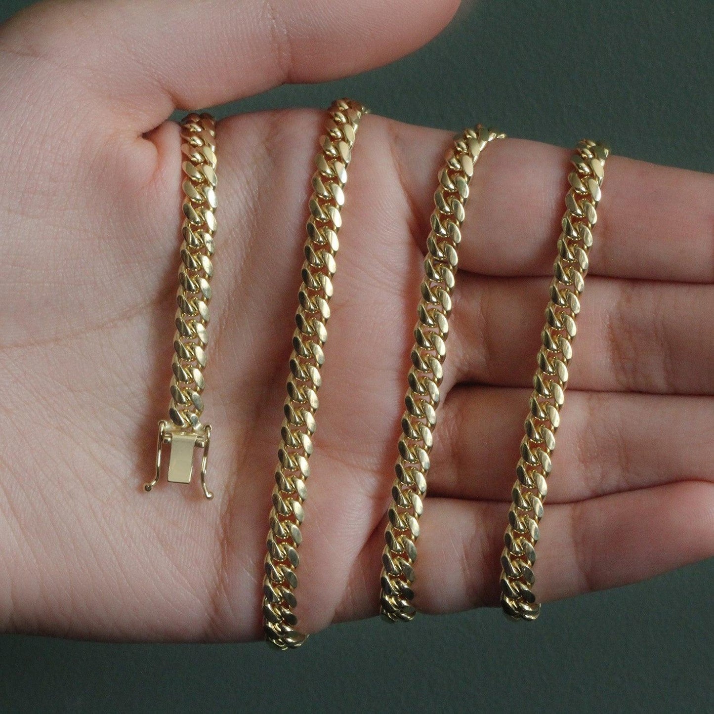 10k Yellow Gold Classic Miami Cuban Solid Chain (4.90 mm)