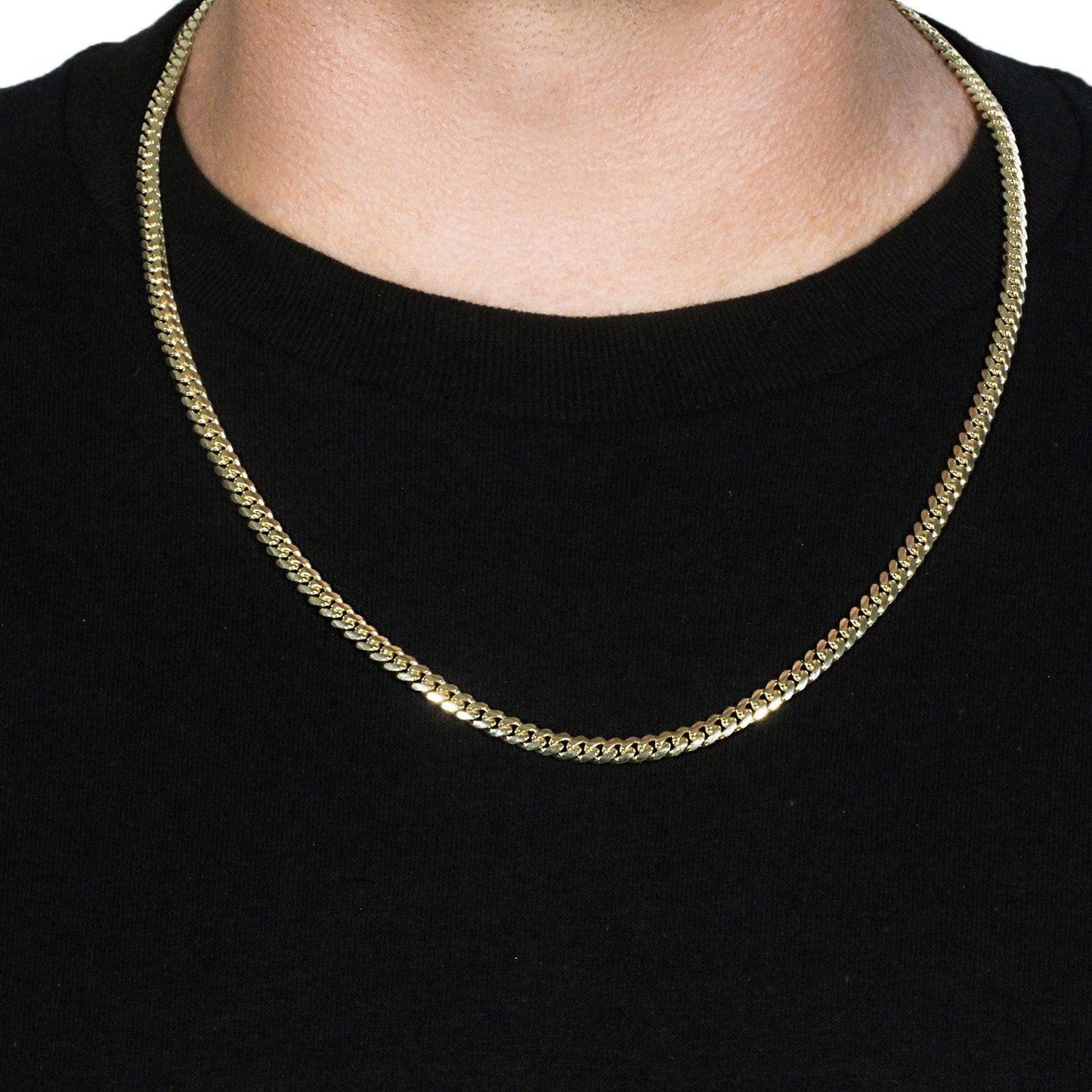 10k Yellow Gold Classic Miami Cuban Solid Chain (4.90 mm)