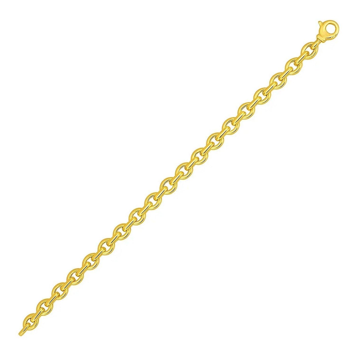 14k Yellow Gold Polished Oval Link Bracelet (6.20 mm)