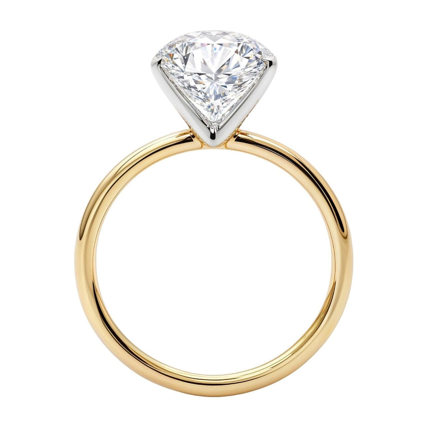 3 Carat Oval Lab Grown IGI G/VS1 Diamond Solitaire Ring in 14K Yellow Gold