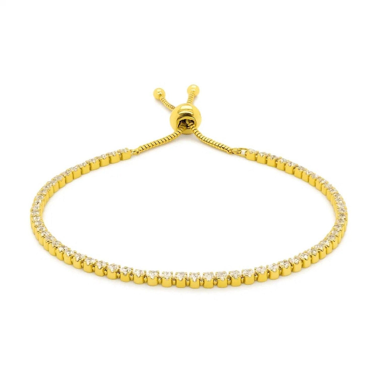 Adjustable Tennis Style Bracelet with Cubic Zirconia in Sterling Silver(5.10 mm)