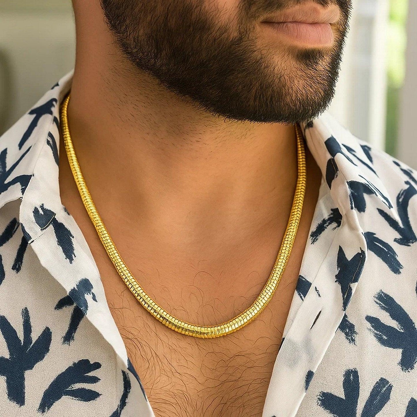 14K Yellow Gold Lite Oval Snake Chain (6.50 mm)