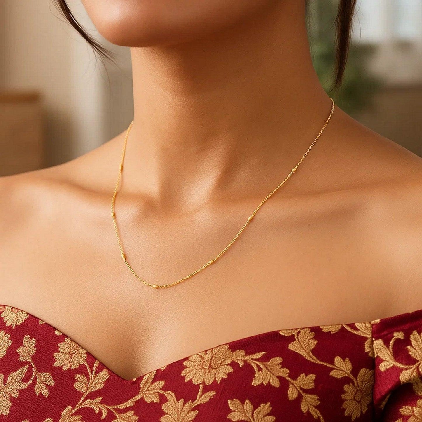 Bead Links Pendant Chain in 14k Yellow Gold (1.50 mm)