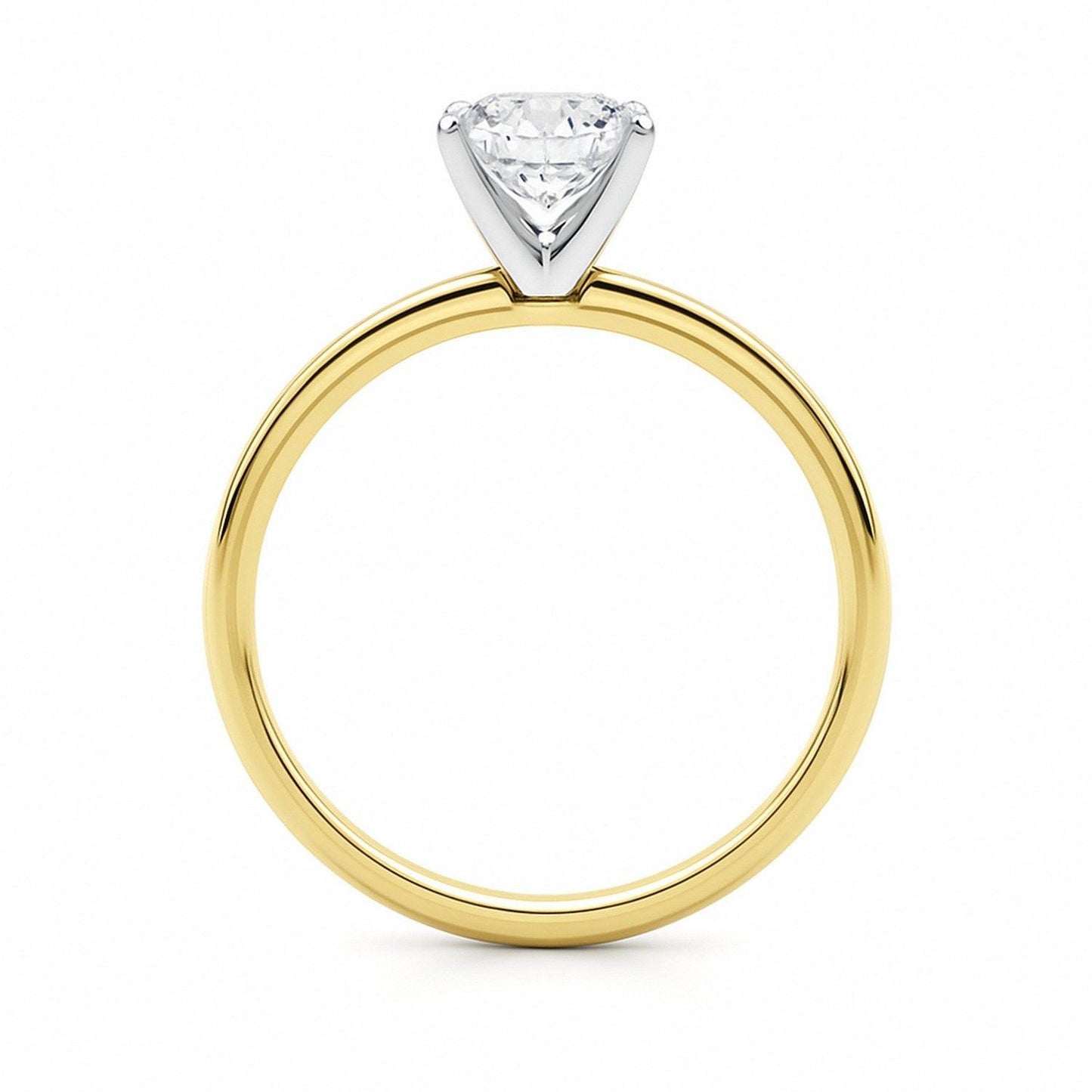1 Carat Cushion Lab Grown IGI G/VS1 Diamond Solitaire Ring in 14K Yellow Gold