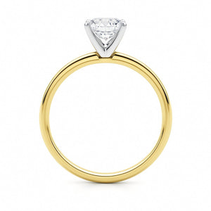 1 Carat Cushion Lab Grown IGI G/VS1 Diamond Solitaire Ring in 14K Yellow Gold