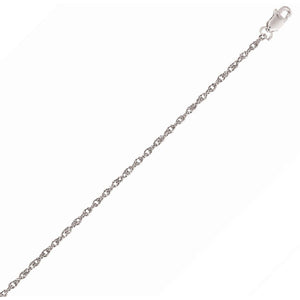 14k White Gold Machine Rope Chain (1.10 mm)