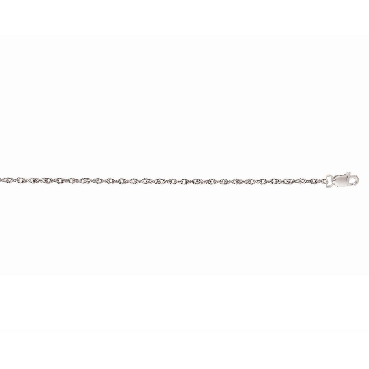 14k White Gold Machine Rope Chain (1.10 mm)