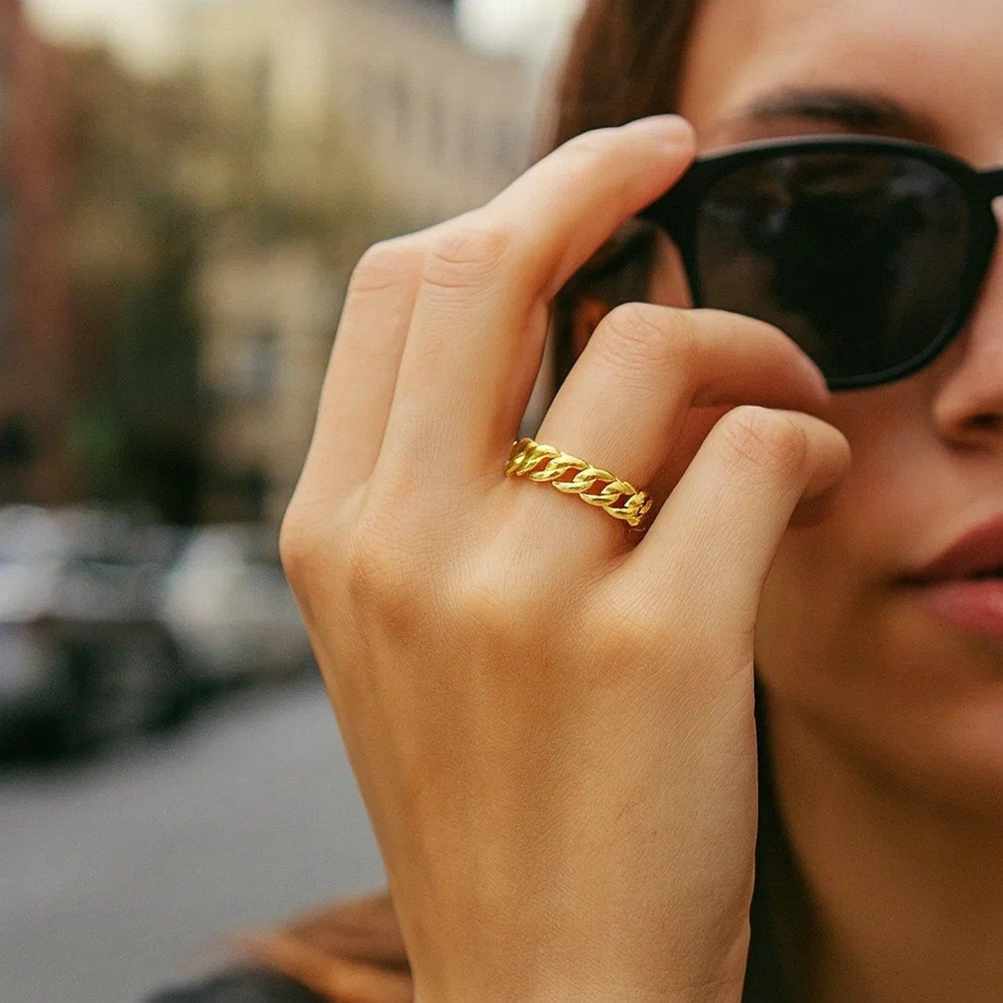 14K Yellow Gold Curb Ring