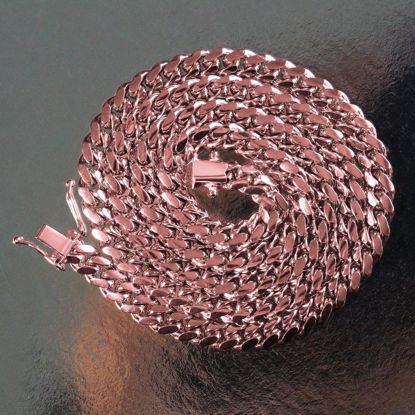 14k Rose Gold Classic Miami Cuban Solid Chain (6.10 mm)