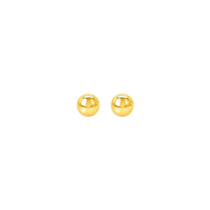 14k Yellow Gold Round Stud Earrings (6.0 mm)