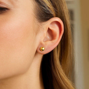 14k Yellow Gold Round Stud Earrings (6.0 mm)