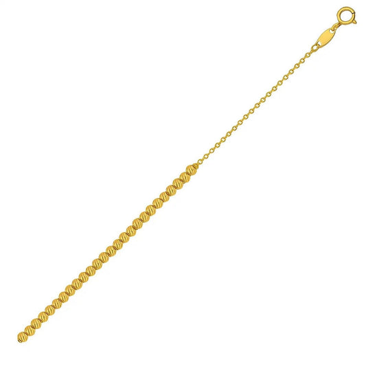 Diamond Cut Bead Bracelet in 14K Yellow Gold