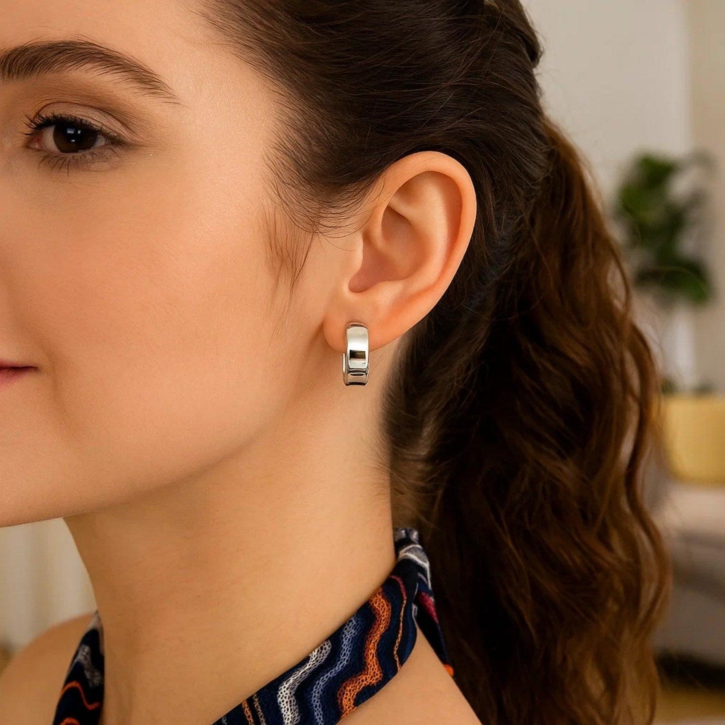 Sterling Silver Round Hoop Earrings