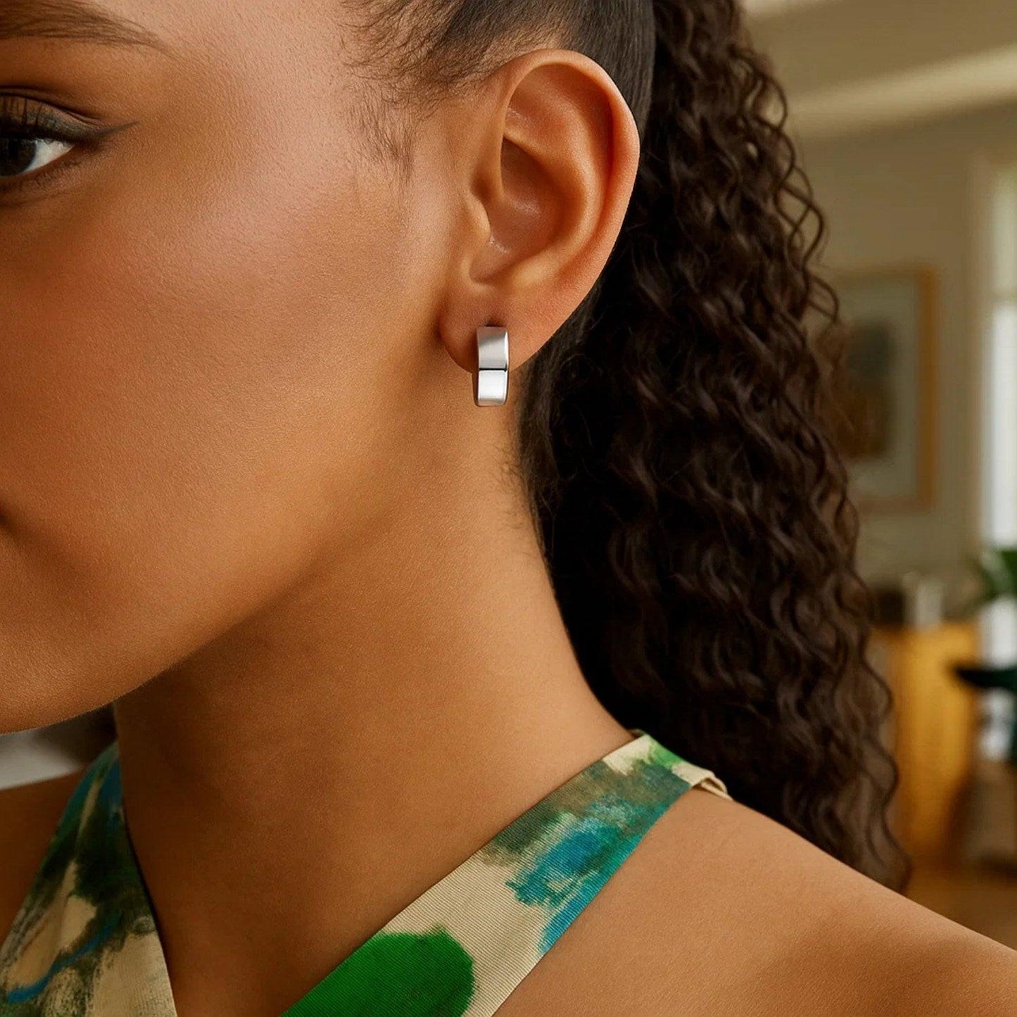 Sterling Silver Round Hoop Earrings