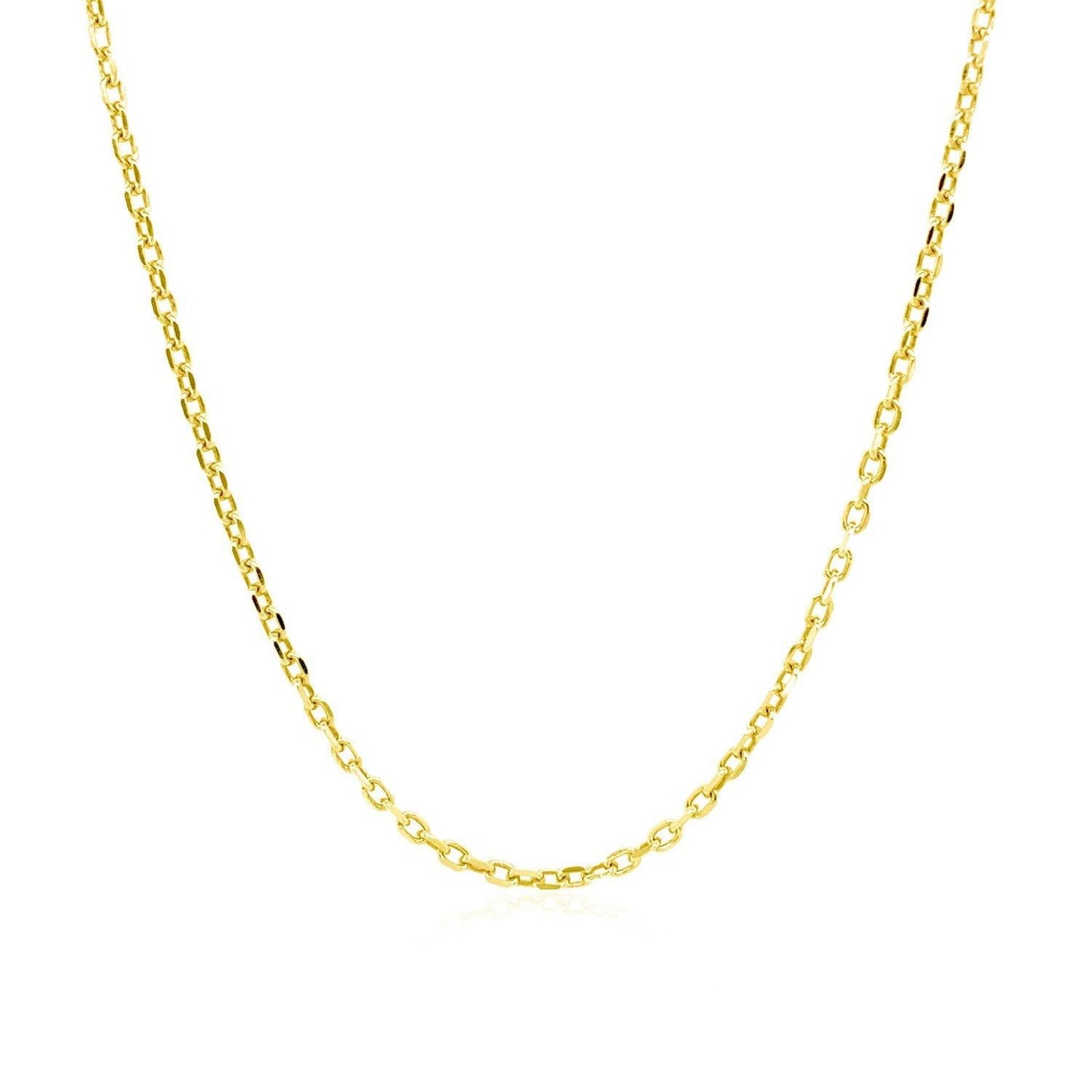 Sterling Silver Yellow Gold Plated Diamond Cut Cable Chain (1.40 mm)