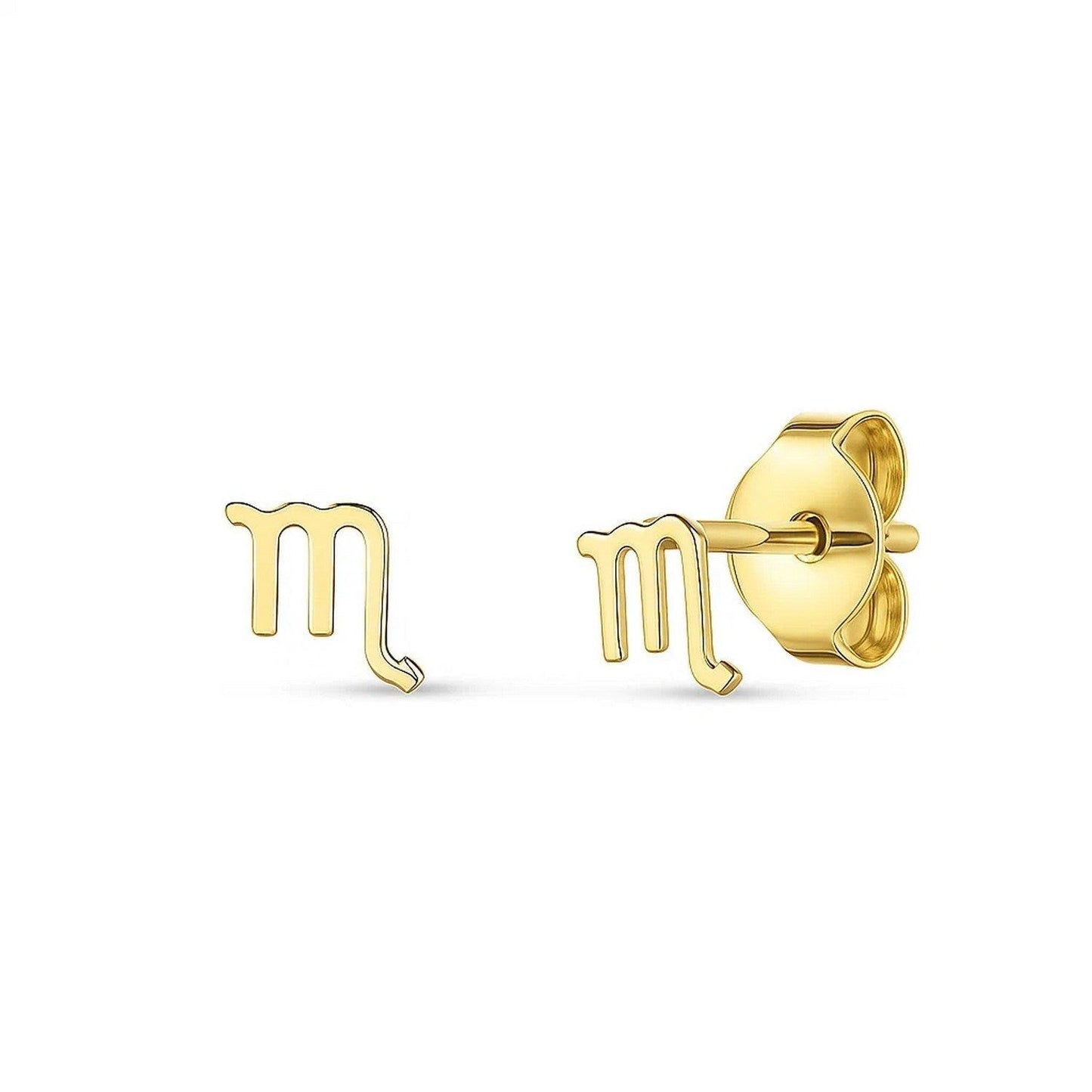 14k Yellow Gold Scorpio Stud Earrings