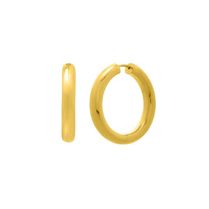 Sterling Silver Yellow Gold Plated Round Hoop Earrings