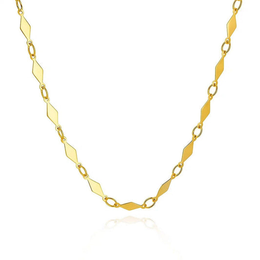 14K Yellow Gold Polished Diamond Motif Chain (3.00 mm)