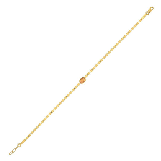 14K Yellow Gold Citrine Mirrored Chain (2.20 mm)